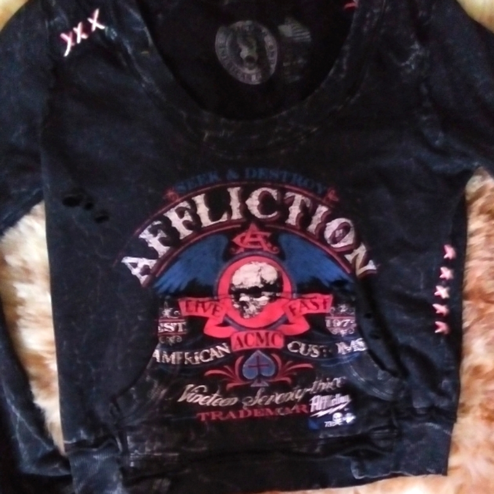 Harley Davidson affliction pocket sweatshirt